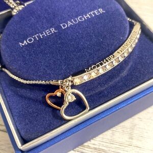 MOTHER DAUGHTER Genuine Crystal Silver Bracelet
